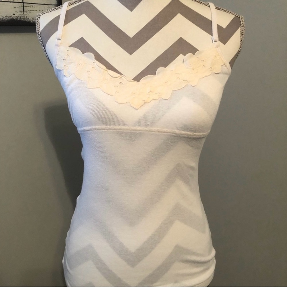 Abercrombie & Fitch White Lace Trim Cami